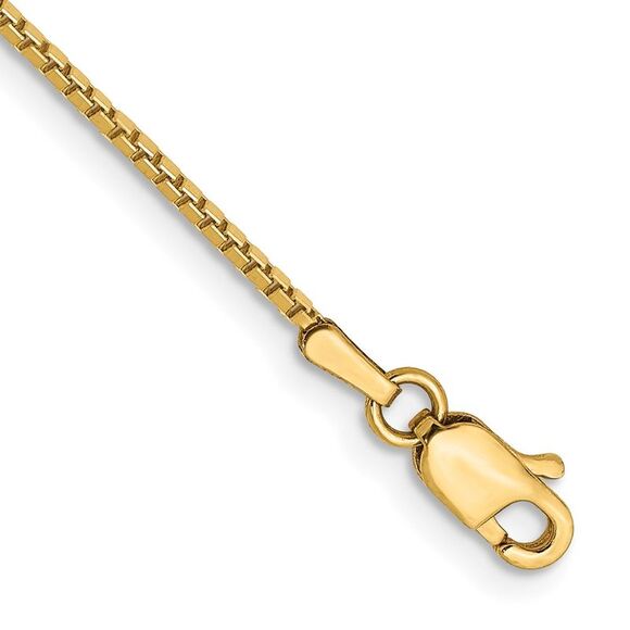 14k Yellow Gold 7 inch 1.05mm Box with Lobster Clasp Bracelet